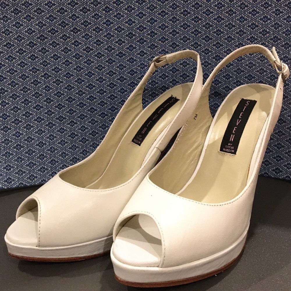 Steven by Steve Madden White Heels